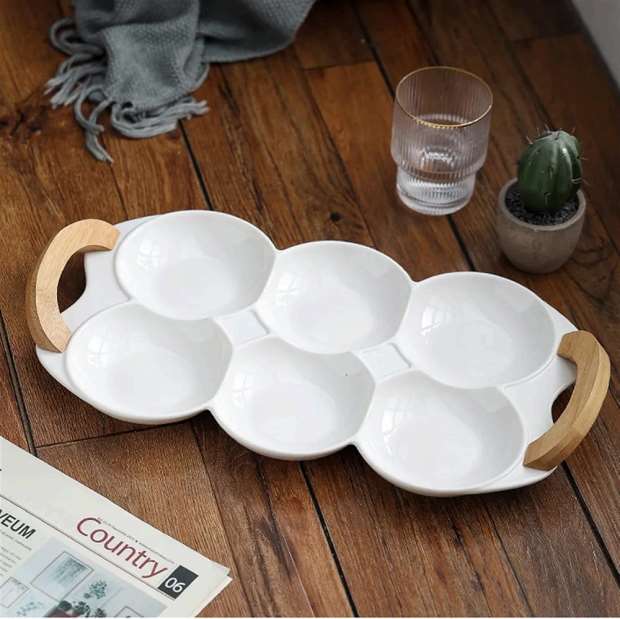 تسالى بورسيلين 6 خانة بيدين خشب 65/29