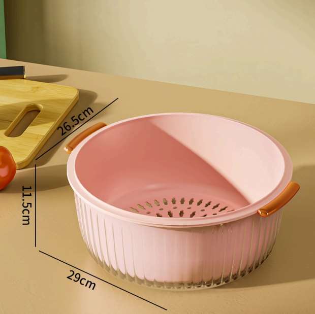 مصفاة مدورة اكريلك بالطبق يد دهبى 66/39