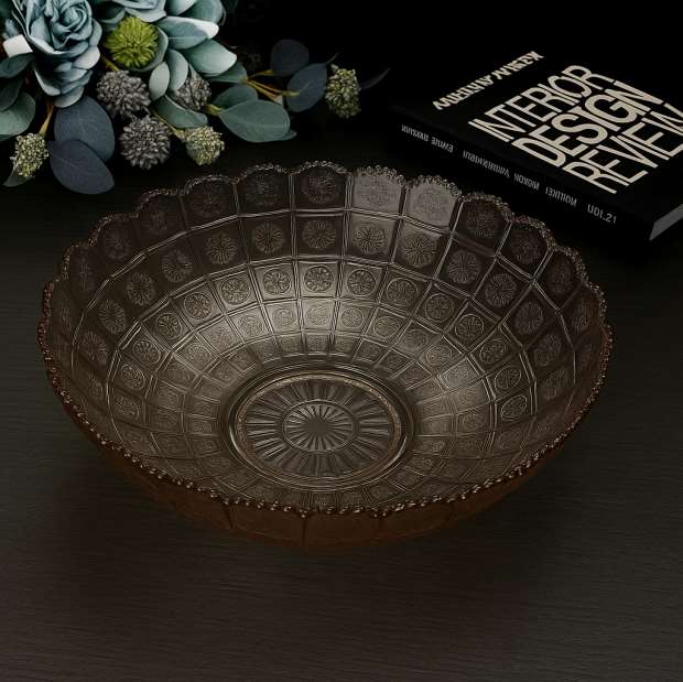 طبق فاكهة زجاج فامية بوهيمى 37/193