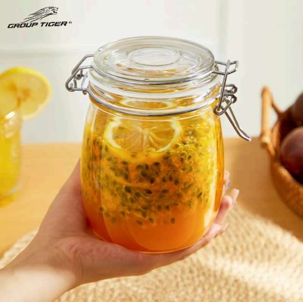 برطمان زجاج بقوليات غطاء كليبس وسط 2300