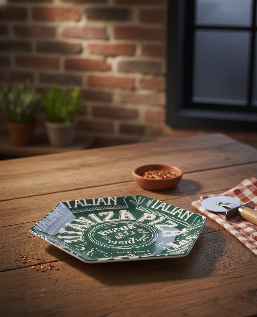 طقم بيتزا شكل سداسى Pizza Word Olive Color