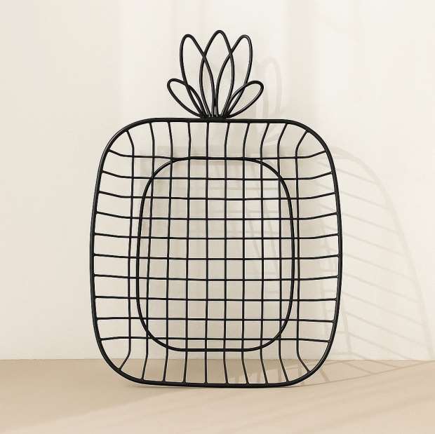 طبق فاكهة معدن شكل انانسة اسود 43/64