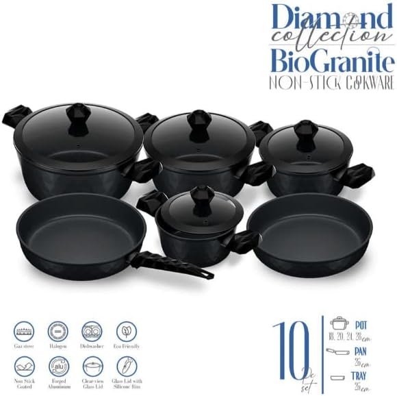 Cookware Diamond Black 10-piece Set