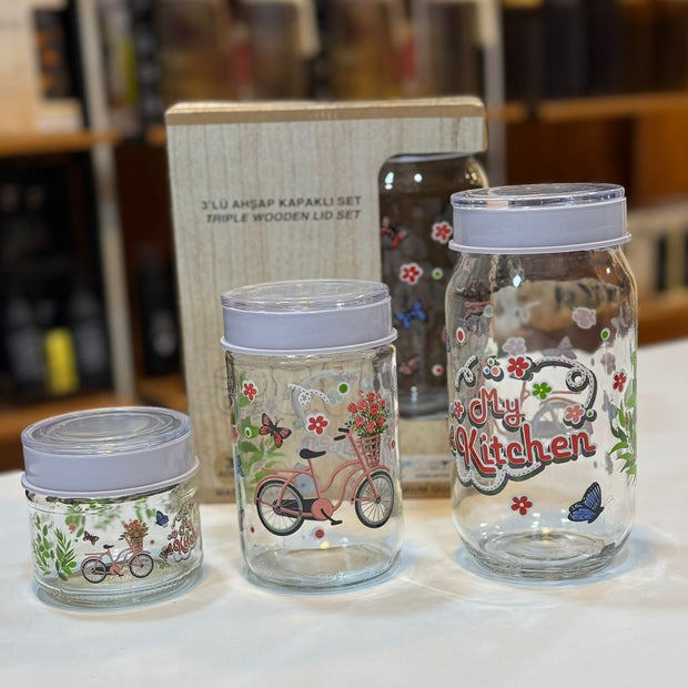 طقم برطمان كاندى وبقوليات الوان زهور 673/5