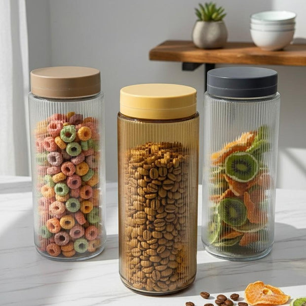 برطمان زجاج شفاف 1500مل غطاء الوان 2051