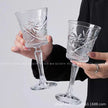 Set of 6 engraved clear glasses