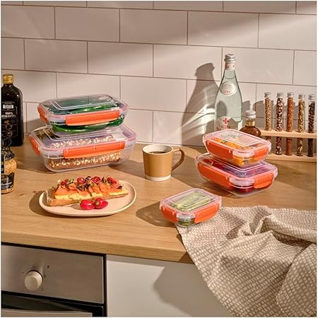 Dunia Rectangular Refrigerator Container Set, 4 Pieces, Model 30847