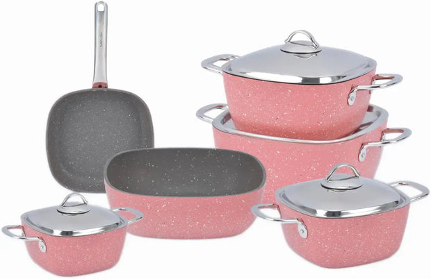 Saflon 10-Piece Power Line Stainless Steel Handle Set