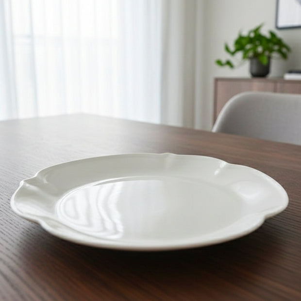 سرفيس بورسيلين ابيض بيضاوى 25 سم