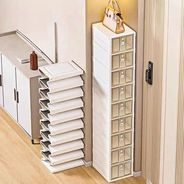 Foldable shoe rack with 6 shelves