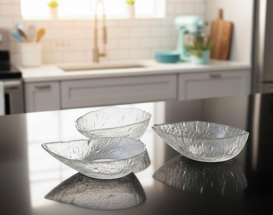 3-piece transparent compote set