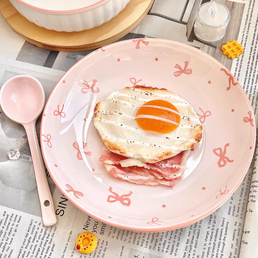 طبق بورسلين فيونكه بينك 20 سم