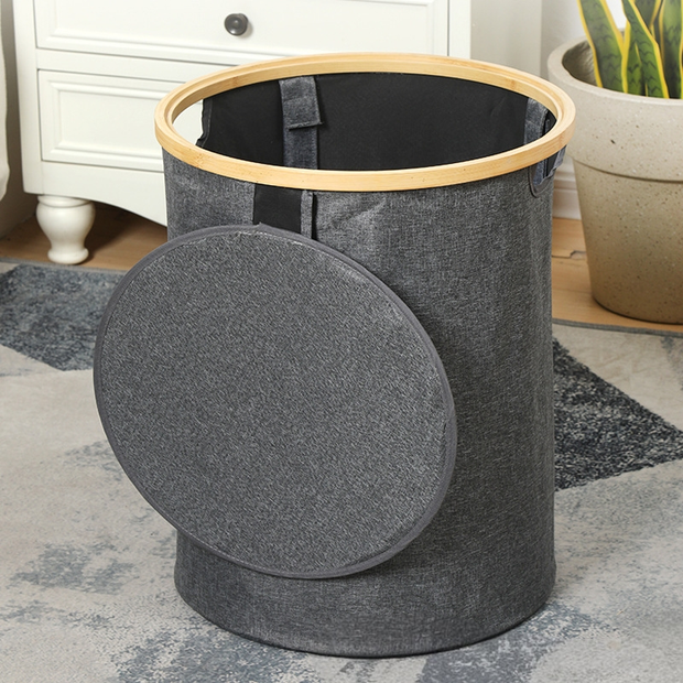 باسكت غسيل مدور رصاصى 55*38 سم