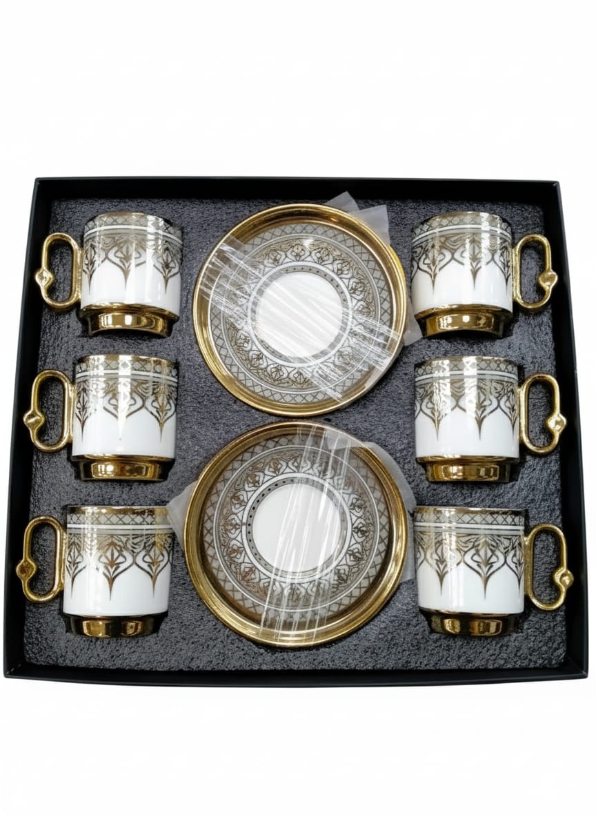 طقم فنجان قهوة بالطبق 6ق موديل 12/2