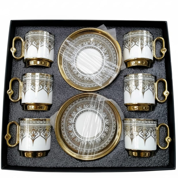 طقم فنجان قهوة بالطبق 6ق موديل 12/2