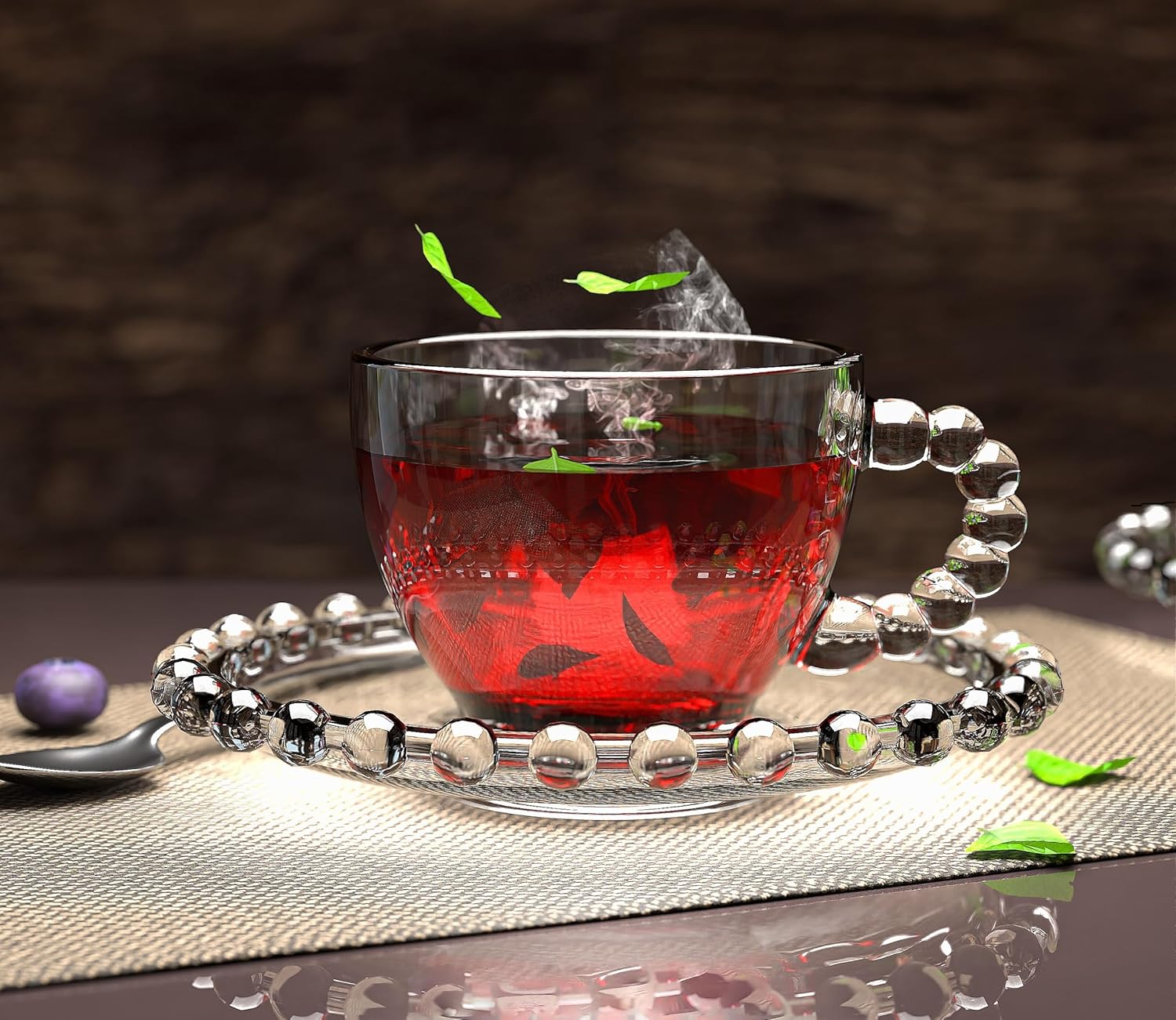 City Glass 6-piece Bubbled Mug Set with Saucer