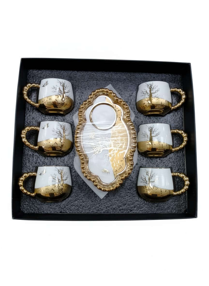 طقم فنجان قهوة بالطبق 6ق موديل 19/2