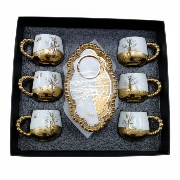 طقم فنجان قهوة بالطبق 6ق موديل 19/2