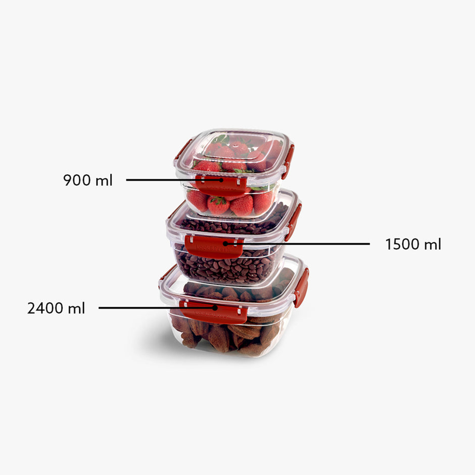 Dunia Square Refrigerator Box Set, 3 Pieces, Model 30872