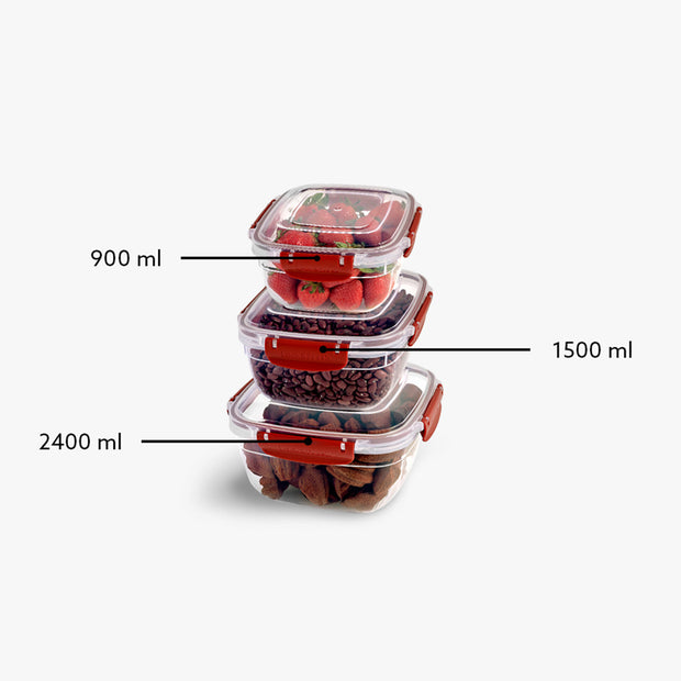 Dunia Square Refrigerator Box Set, 3 Pieces, Model 30872
