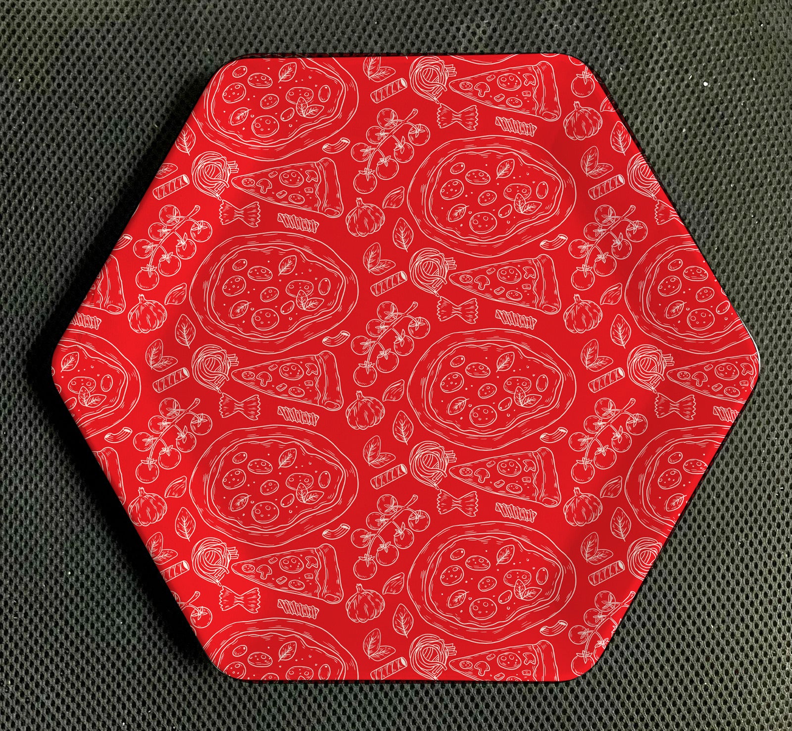 طقم بيتزا شكل سداسى Pizza Vegetarian Red