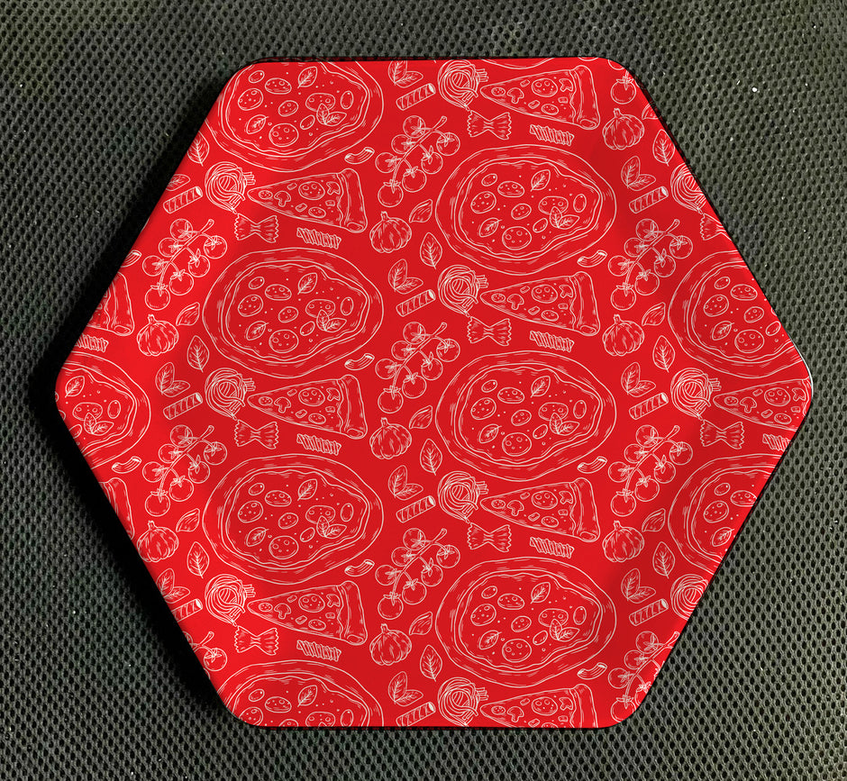 طقم بيتزا شكل سداسى Pizza Vegetarian Red