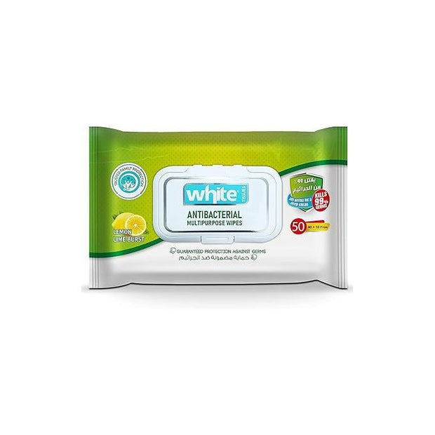 وايت مناديل ضد الجراثيم ليمون 40+10 منديل  Antibacterial.