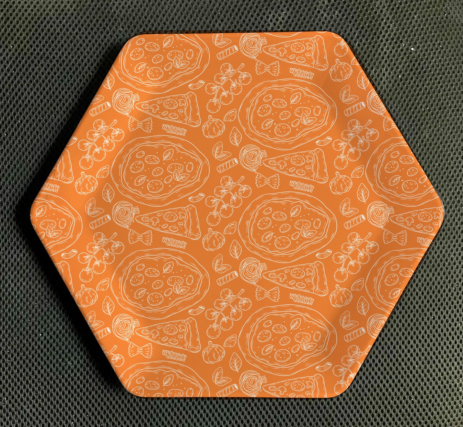 طقم بيتزا شكل سداسى Pizza Vegetarian Orange