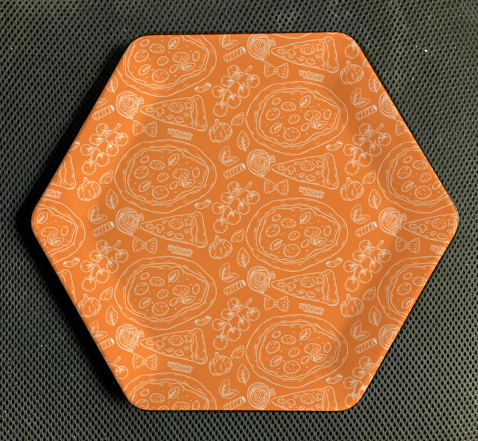 طقم بيتزا شكل سداسى Pizza Vegetarian Orange