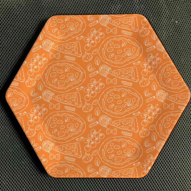 طقم بيتزا شكل سداسى Pizza Vegetarian Orange