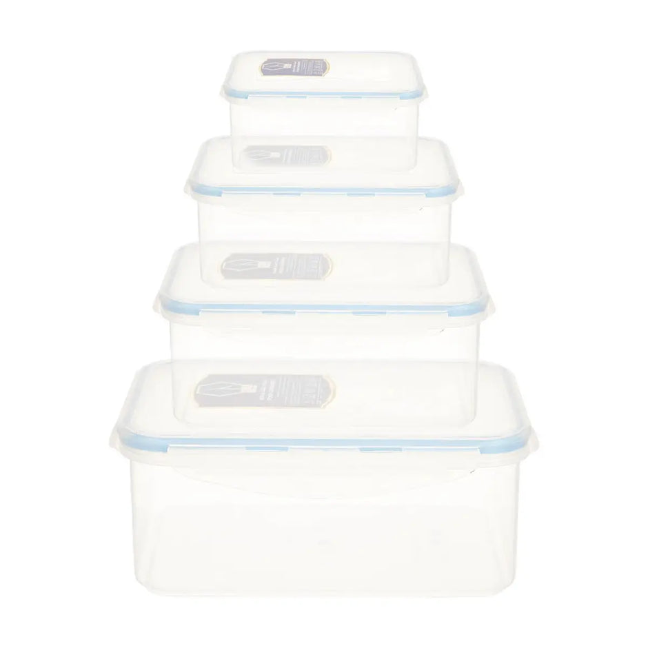 القائد طقم علب بغطاء 4 قطعة مقاسات (350-350-800-3400مل )