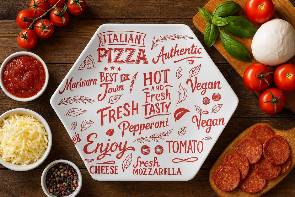 طقم بيتزا شكل سداسى Pizza Word Red