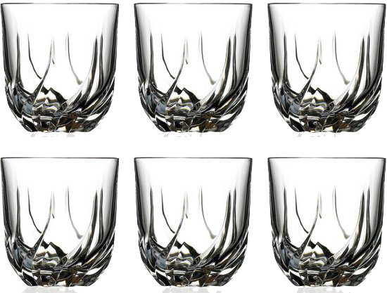 ار سى ار طقم كوب 6ق تريكس 400 مل -RCR Fusion 6 Piece Trix Glass Set Clear 400ml