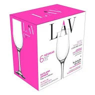 Set of 6 Tulip Flute Glasses, 195ml