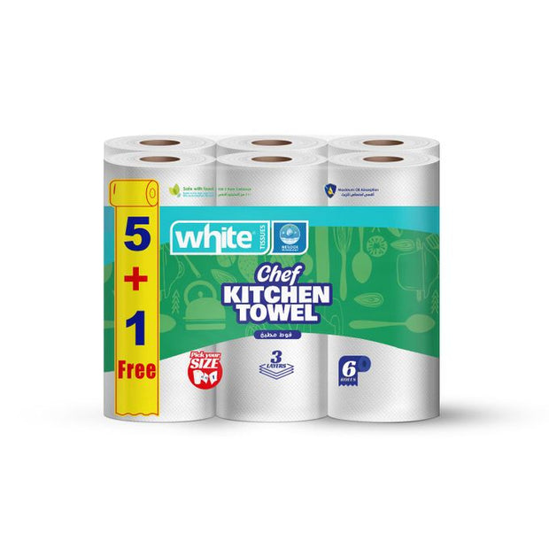 وايت مناديل مطبخ شيف 5+1 رول