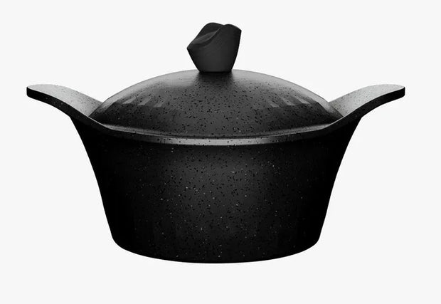 Homi Plus Die-Cast Granite Pot 18 cm Black