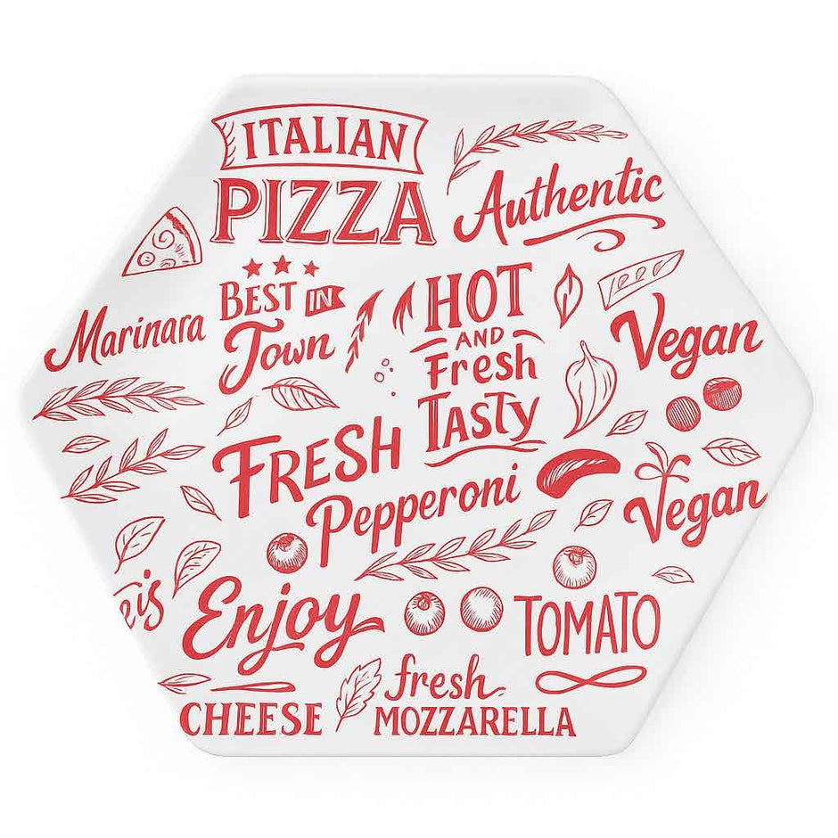 طقم بيتزا شكل سداسى Pizza Word Red