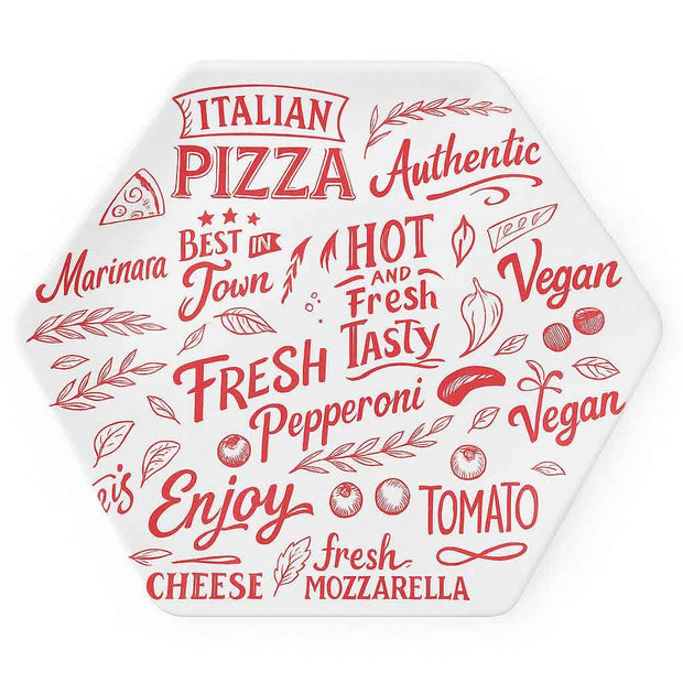 طقم بيتزا شكل سداسى Pizza Word Red