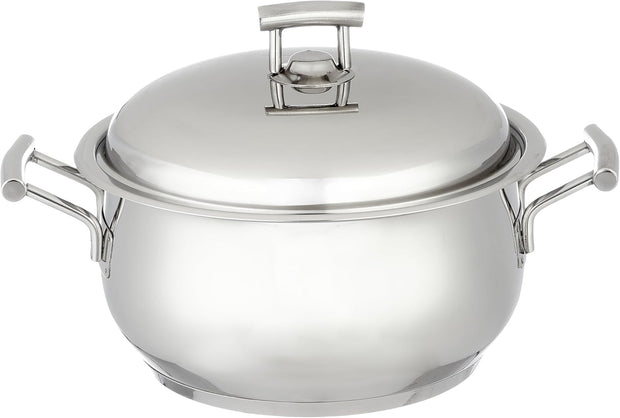 Aboud Silver Star Platinum Handle Cookware Set (Pompeii) - 10 Pieces (16-28 cm) 