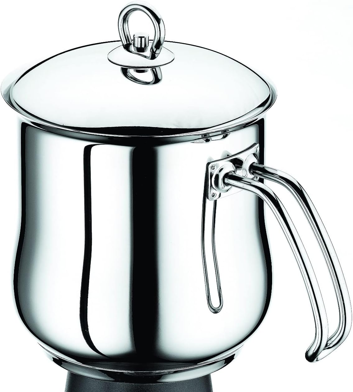 Aboud Bombay Stainless Steel Milk Jug with Lid - 14 cm 