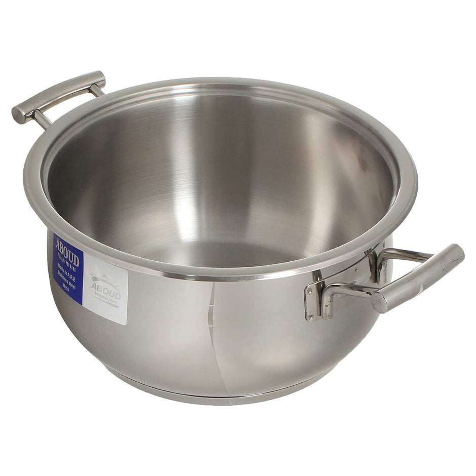Aboud Stainless Steel Pot with Lid - Sizes from 16 to 30 cm 