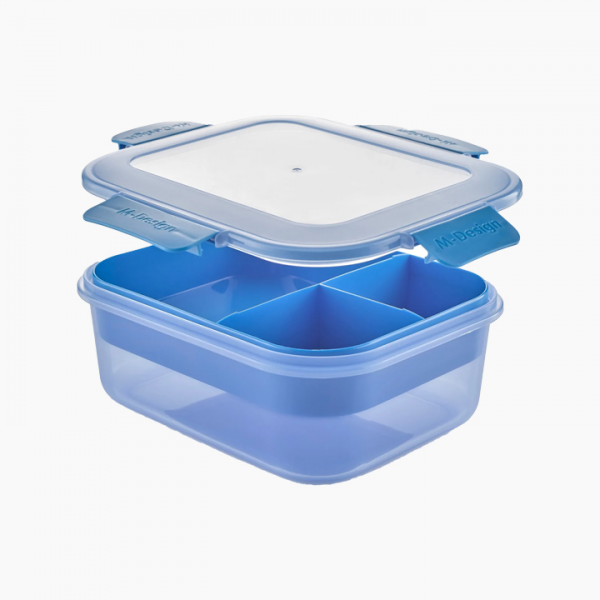 ام ديزاين  عرض لانش بوكس 2.1 لتر ازرق شفاف - M Design Lunch Box 2.1 L
