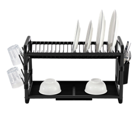 صفاية اطباق 2 دور الومنيوم لون اسود RA1-187