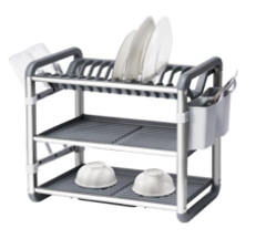 صفاية اطباق 3 دور الومنيوم لون رمادى RA1-188