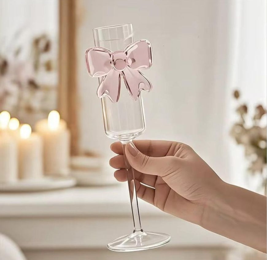 Glass cup, bow, model 24, 1pc