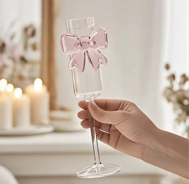 Glass cup, bow, model 24, 1pc