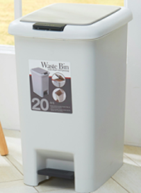 سلة مهملات تاتش لون رمادى مقاسات (6.5 - 30 لتر)