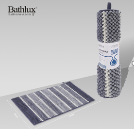 باث لوكس دواسة حمام شانيل 75*45 سم لون أزرق غامق مخطط