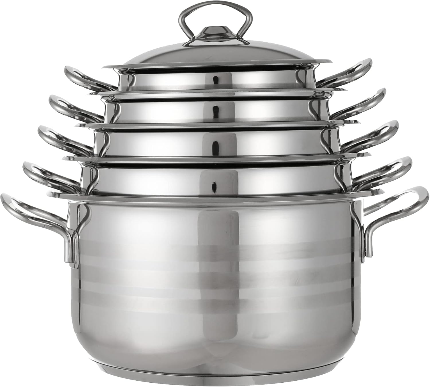 Aboud Original Cookware Set with Steel Handle (Adil) - 10 Pieces (16-28 cm) 