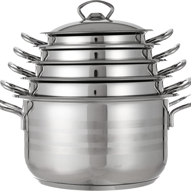 عبود طقم حلل أورجينال بيد ستيل (عدل) – 10 قطع (16–28 سم)